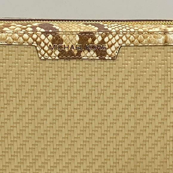 MICHAEL KORS STRAW PYTHON CAPSULE JSI LG EW XBODY - Picture 8 of 15